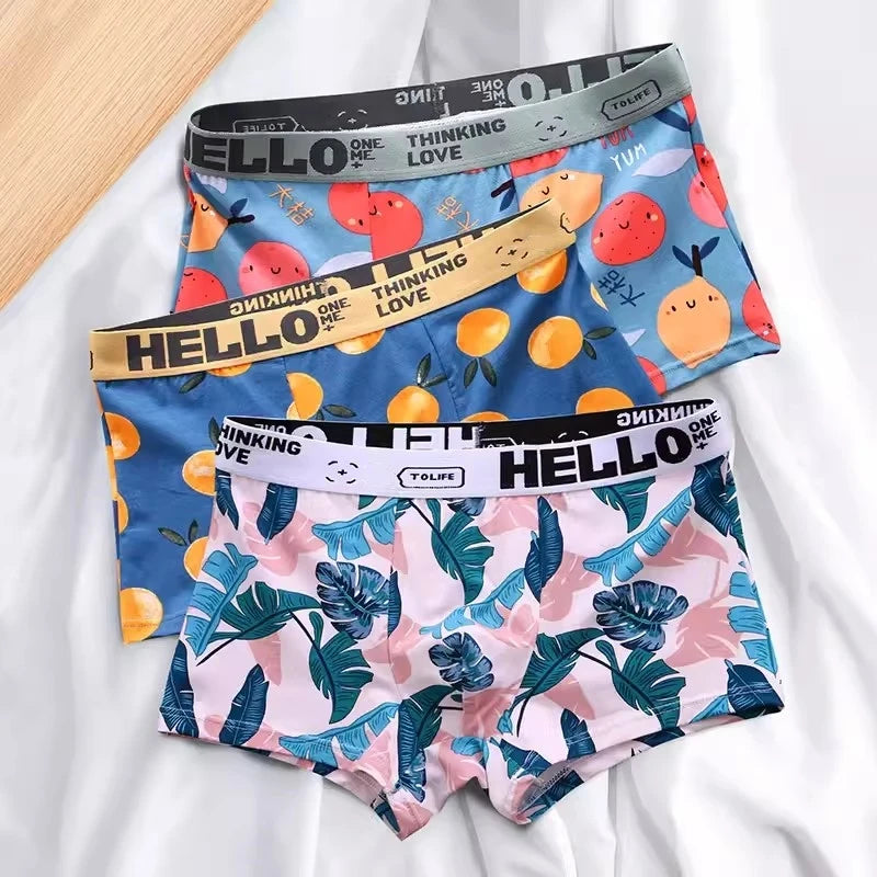 Bright Fruit Cartoon Boxers