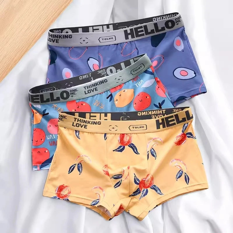 Playful Fruit Cartoon Boxers