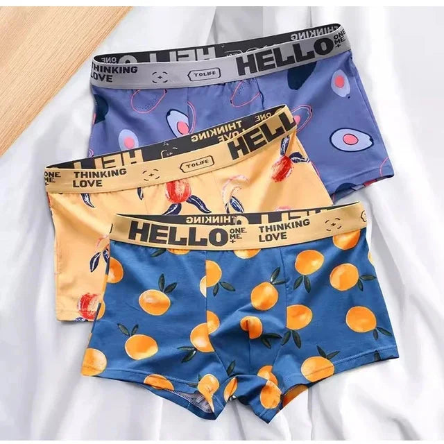 Vibrant Fruit Cartoon Boxer Shorts